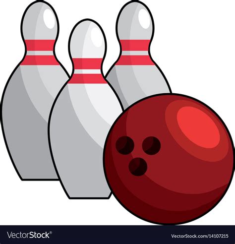 Color bowling pin ball icon Royalty Free Vector Image