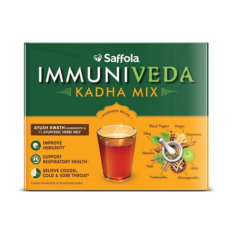 Saffola Arogyam Immuniveda Kadha Mix Ayurvedic Immunity Booster Herbal Tea With Ayush Kwath