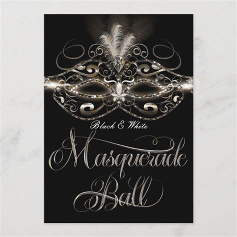 Black And White Ball Invitations | Zazzle UK