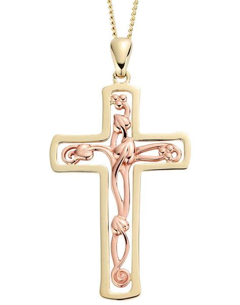 Clogau Pendant Tree Of Life Cross Rose Gold Online Gold Jewellery