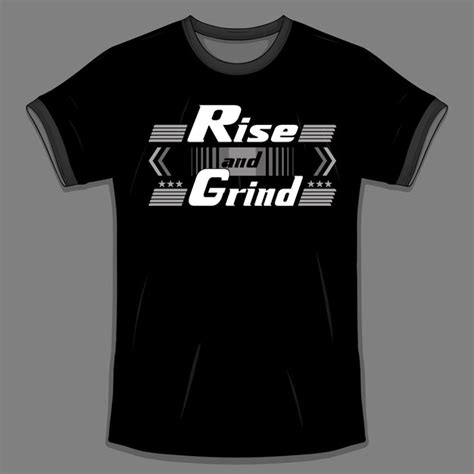 Vector rise and grind citações motivacionais design de camiseta Vetor