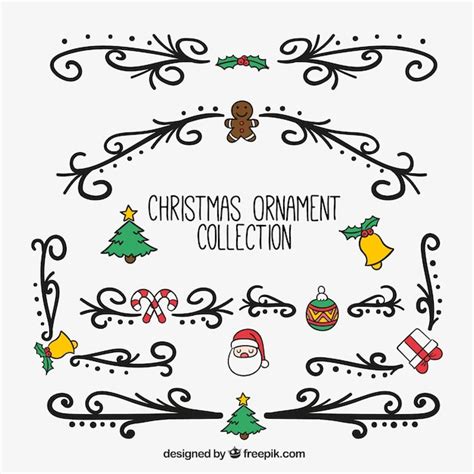 Free Vector Collection Of Hand Drawn Christmas Ornaments