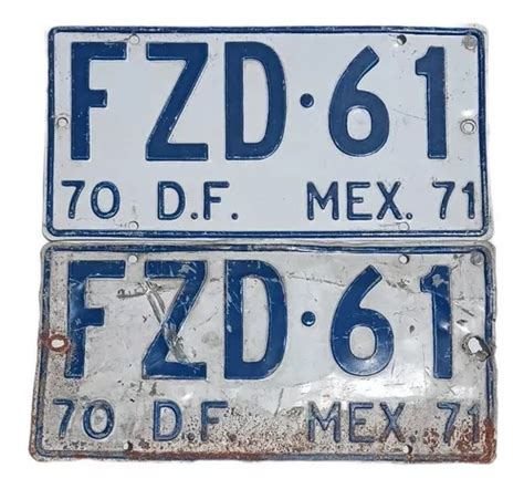 Par De Placas De Auto Antiguas