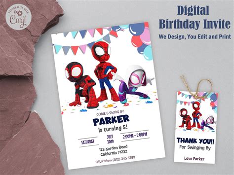 Invite Your Guests To A Spidey And His Amazing Friends Themed Birthday