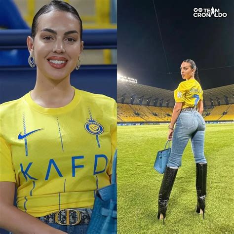 Georgina Supporting Cristiano Ronaldo Al Nassr Team Jersey YOUTUBEMEDIA