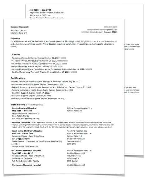 Travel Nurse Resume Template Docuasse