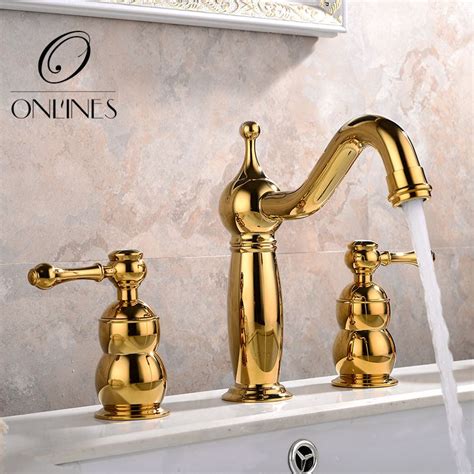 German Online European Antique Copper Basin Full Of Hot And Cold Taps Double The Gold Plated