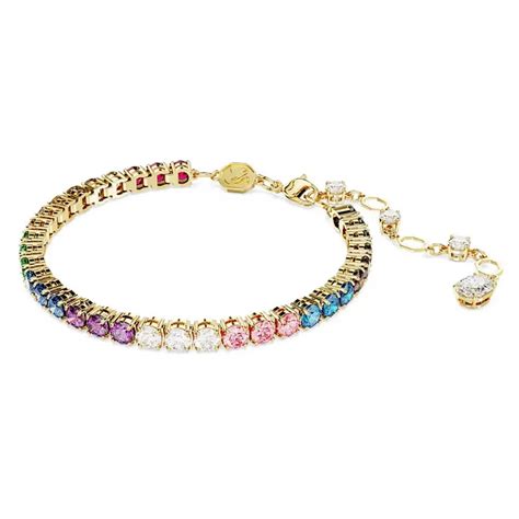 V Ng Eo Tay N Swarovski Matrix Tennis Bracelet Round Cut