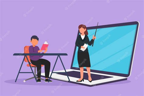 Premium Vector Cartoon Flat Style Drawing Of Female Teacher Standing