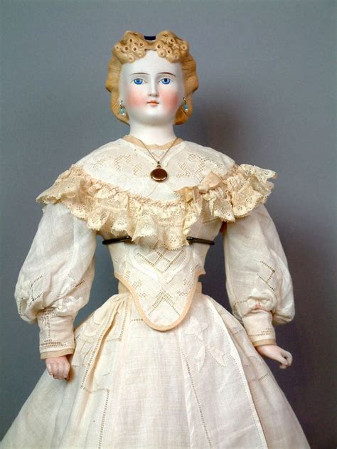 Parian Dolls Superb 20 Antique Parian Doll With Rare Hairstyle Bun