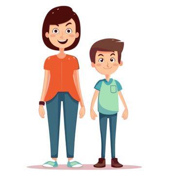 Mother And Son Clipart Parents Cartoon Pair Vector With Boy And Mother