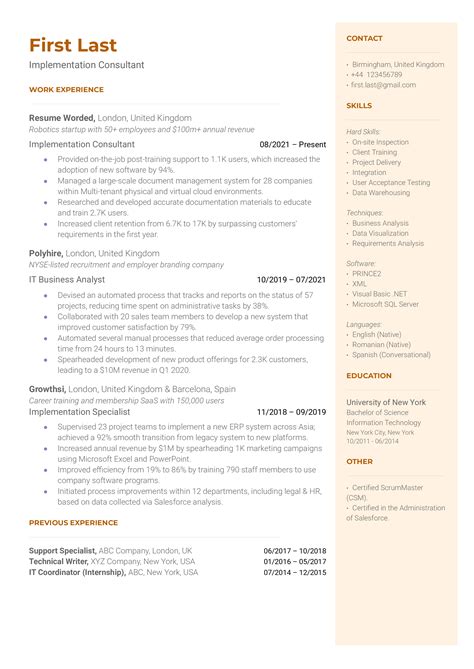 4 Implementation Specialist Resume Examples For 2023 Resume Worded