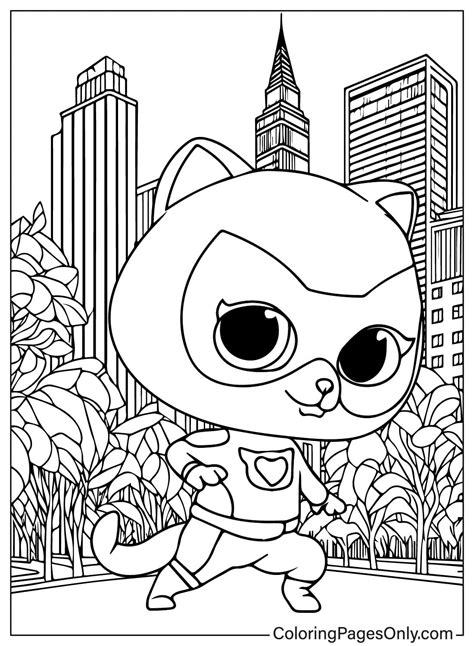 SuperKitties Bitsy - Free Printable Coloring Pages