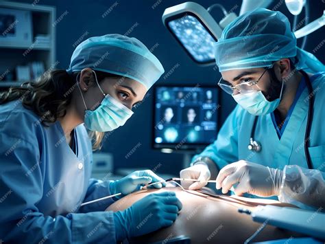 Premium Photo | A young doctors operate patient in an operation theater