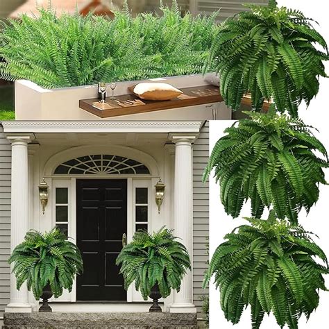 HOPASRISEE Uv Resistant Lifelike Artificial Boston Fern Artificial