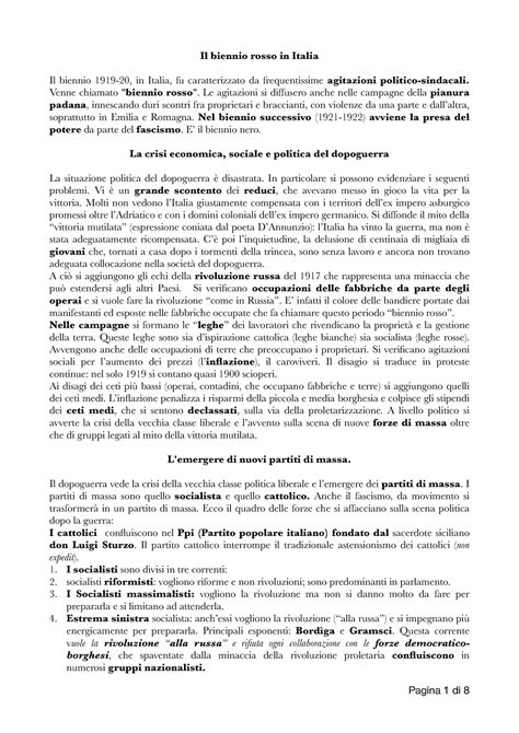 Dal Biennio Rosso Al Fascismo Il Biennio Rosso In Italia Il Biennio