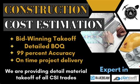 Do Cost Estimation Material Take Off And Quantity Take Off Of All Csi