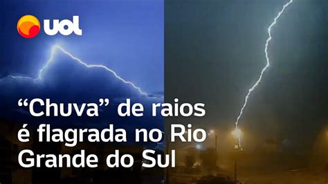 Chuva de raios atinge o RS vídeo mostra a descarga elétrica de mais