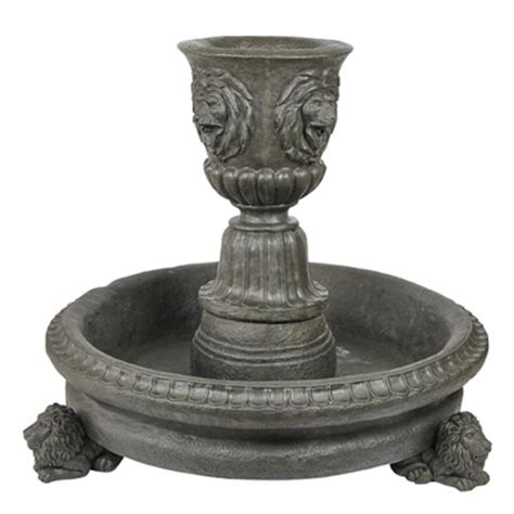 Basin Lion Urn Fountain Solid Rock Stone Works