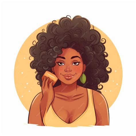 Premium Photo Hand Drawn Cartoon Of Black Girl With Curly Hair