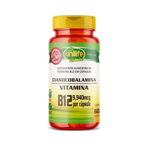 Vitamina B12 Cianocobalamina 60 Cápsulas