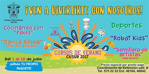 Invita Cusur A Los Cursos De Verano Para Ni As Y Ni Os Centro