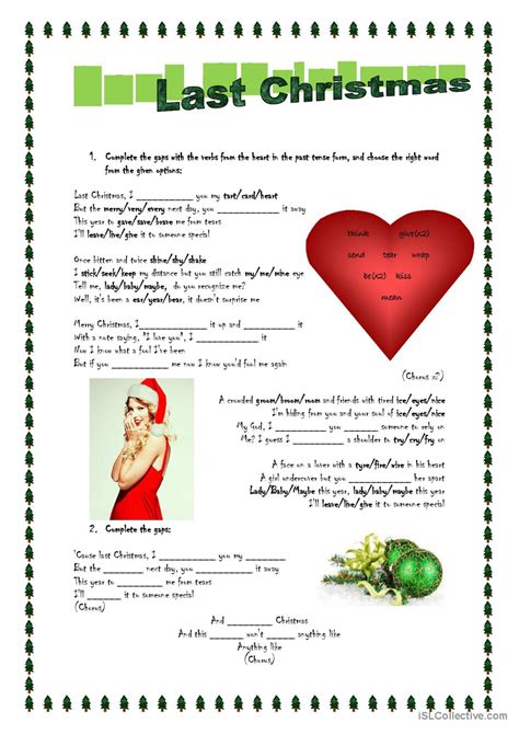 Song Activity Last Christmas Song A English ESL Worksheets Pdf Doc