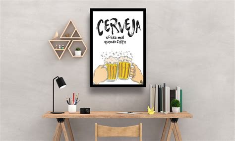 Quadros Decorativos Frases Engraçadas Bares Cerveja Molduras no Elo7