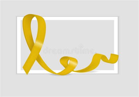 Yellow Awareness Ribbon stock vector. Illustration of military - 3312683