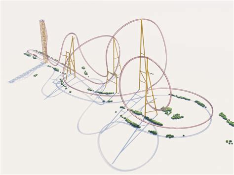 3D Model Modern Roller Coaster Track - TurboSquid 2156618