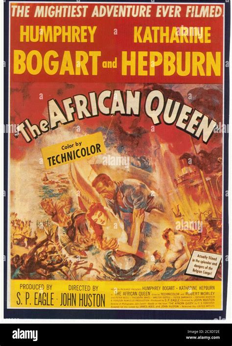 The African Queen - Vintage Movie Poster Stock Photo - Alamy