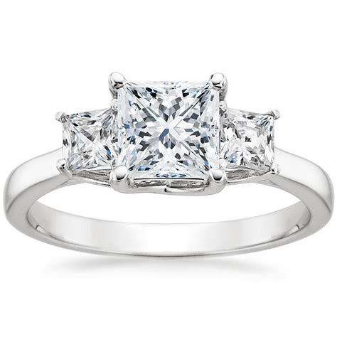 Princess Diamond Ring Three Stone Princess Brilliant Earth