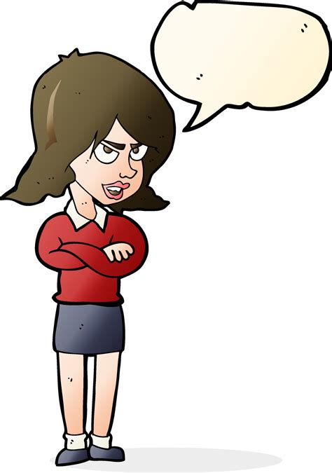 Cartoon Angry Woman With Speech Bubble 12313076 Vector Art At Vecteezy