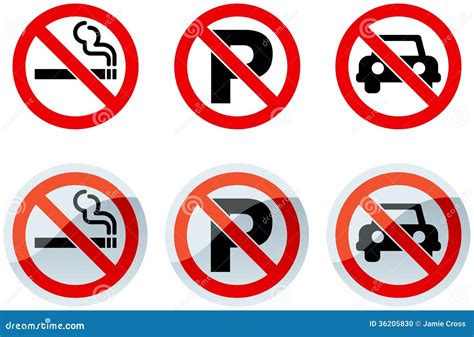 No Smoking And No Parking Signs Stock Photo - Image: 36205830