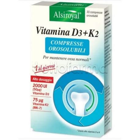 Alsiroyal Vitamina D Vegetale K Integratore Per Ossa Compresse