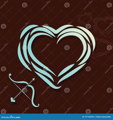 Heart With Bow And Arrow Vector Illustration Decorative Design Stock