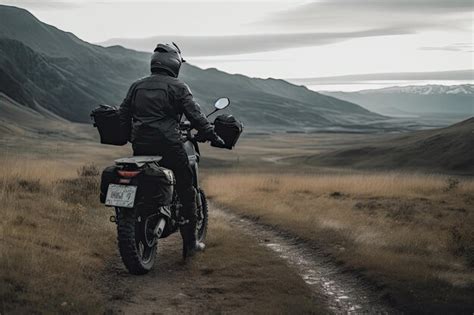 Viajero En Moto En Un Lugar Desconocido Explorando Un Nuevo Concepto De