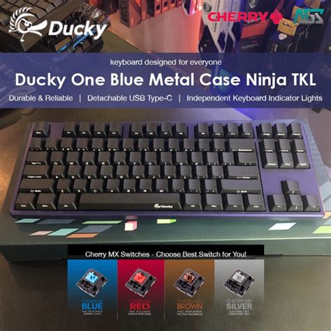 Jual Ducky One Blue Metal Case Ninja Tkl Mechanical Gaming Keyboard