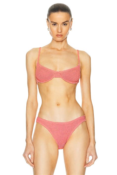 Bond Eye Gracie Balconette Bikini Top In Shell Lurex Fwrd