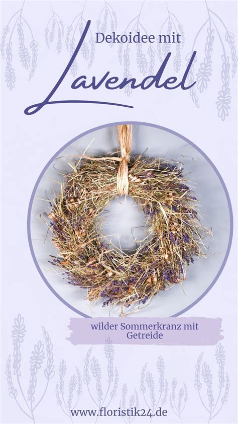 Kranz aus Lavendel und Getreide binden Sommerkränze Lavendelkranz