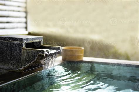 Japanese Hot Springs Onsen Natural Bath In The Natural Healing Bamboo Room Soft Focus