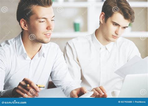 Gentlemen Working On Project Stock Photo Image Of Accountants