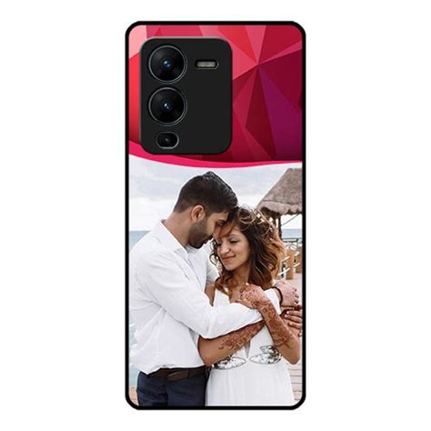 Buy Vivo V25 Pro 5G Custom Glass Mobile Case - Red Abstract Design