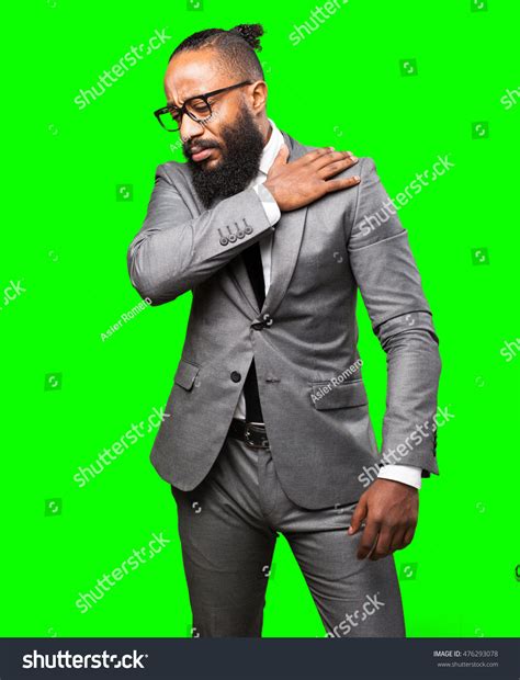 Business Black Man Suffering Shoulders Ache Stock Photo 476293078