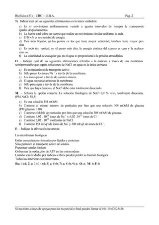 Primer Parcial De Biofisica Del Cbc PDF