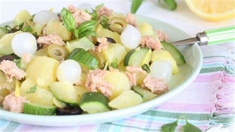 Salade de pommes de terre courgettes et thon recette dété fraiche