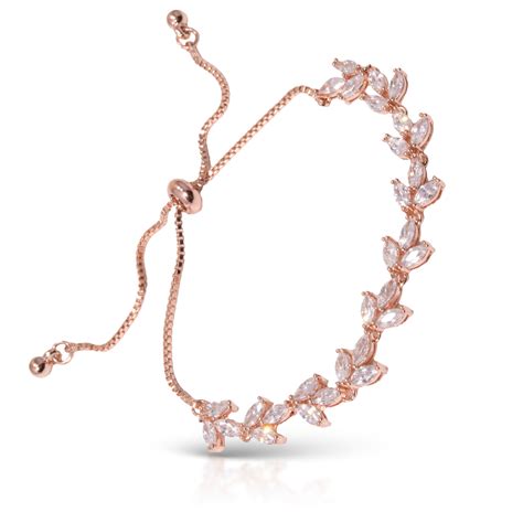 Ice Blu Vine Pull Cord Bracelet Rosegold ⋆ Amanda Blu And Company