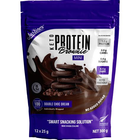 Justine S Double Choc Dream Keto Protein Brownie Mini G Villa Market