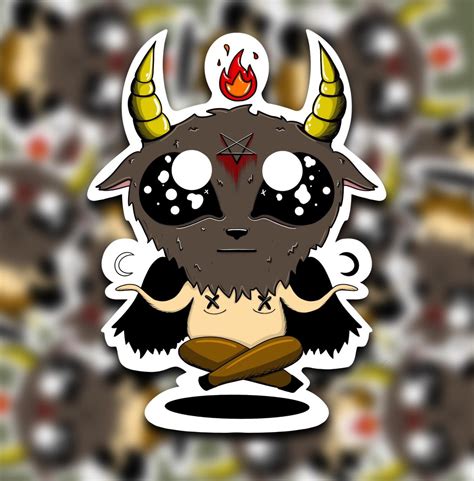 Baphomet Vinyl Sticker Demonically Cute Satanic Sticker Baphomet