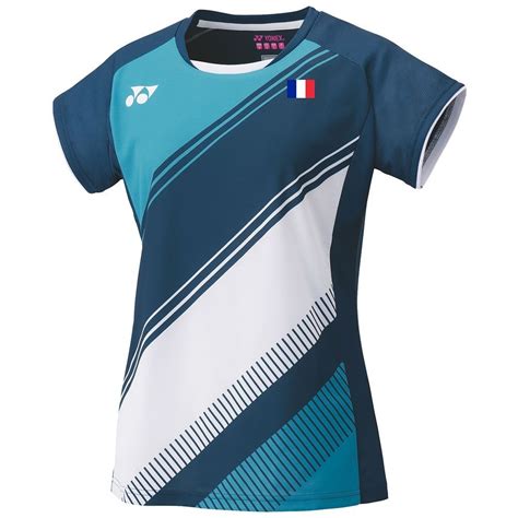 Tee Shirt Yonex Tour Ex French National Team Femme Bleu Sports